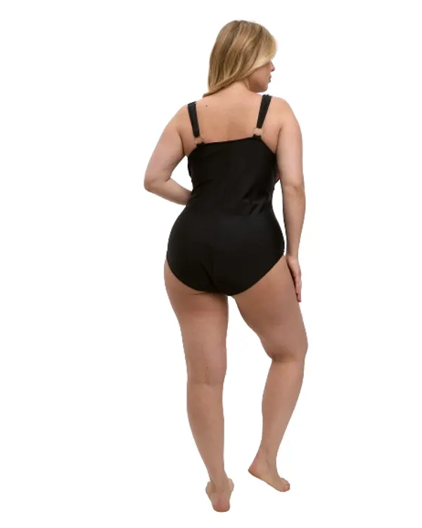 Lida swimsuit in black and red, back view