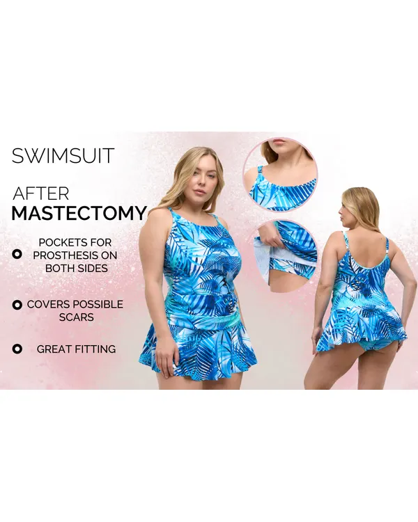 Marina swimsuit details: pockets for a prosthesis on both sides and coverage for scars